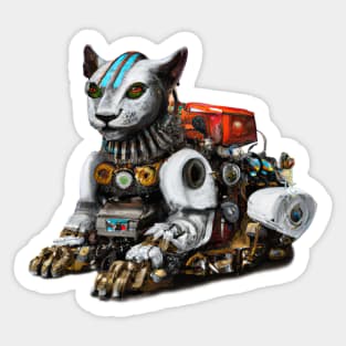 Cyborg Sphynx Cat Sticker